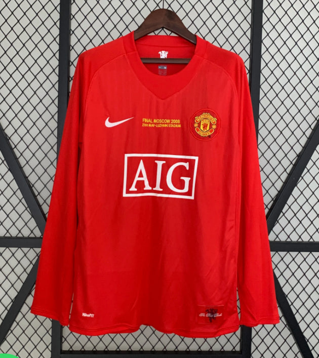 Camiseta Retro Manchester United 2008 manga larga